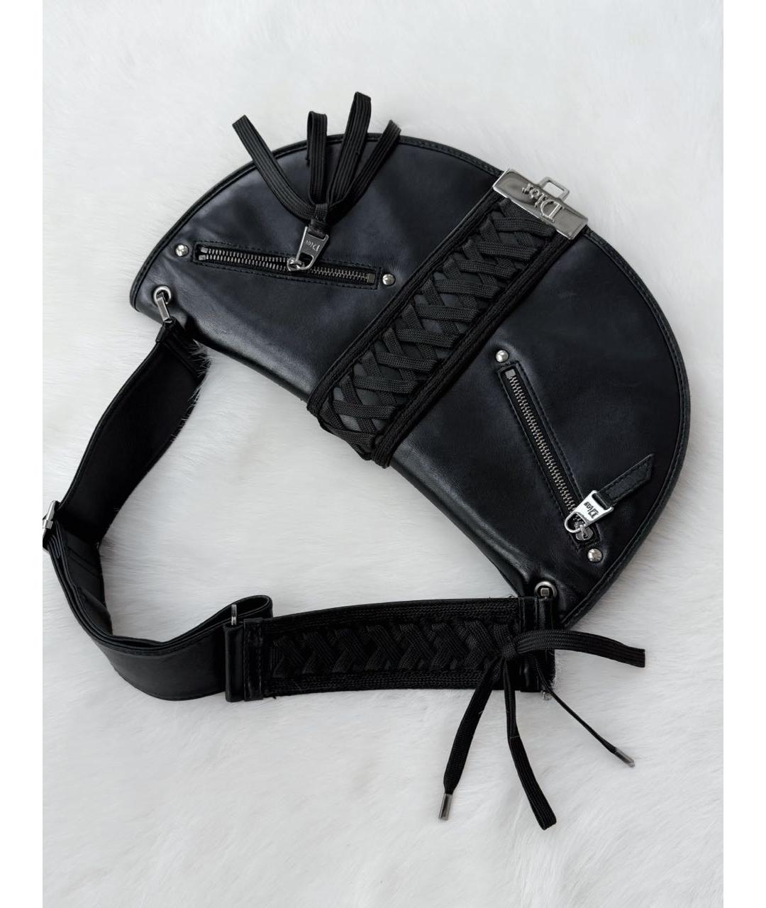 CHRISTIAN DIOR Черная кожаная сумка с короткими ручками, фото 3