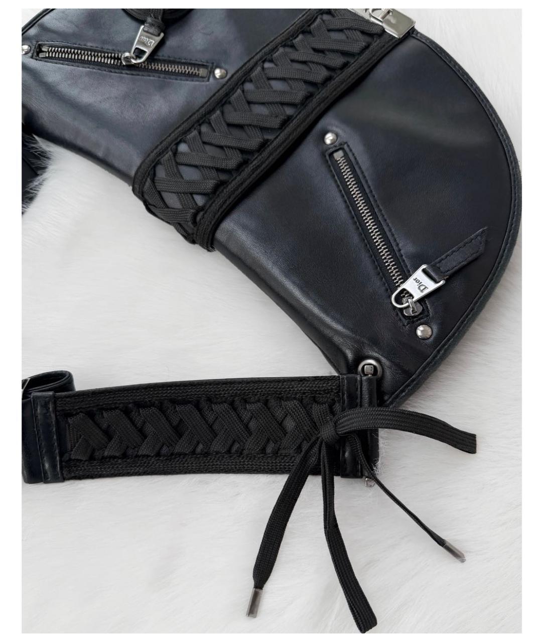 CHRISTIAN DIOR Черная кожаная сумка с короткими ручками, фото 7