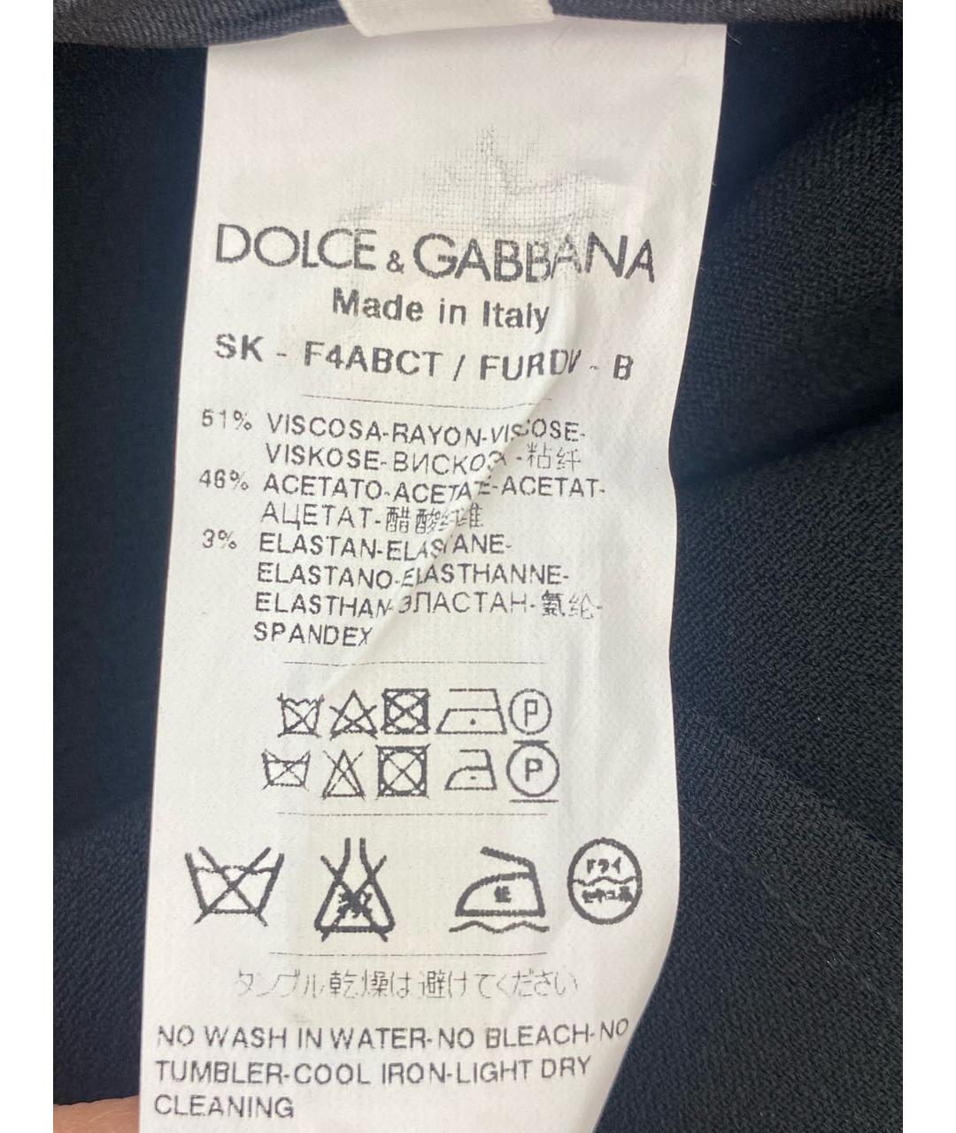 DOLCE&GABBANA Черные вискозные брюки узкие, фото 7