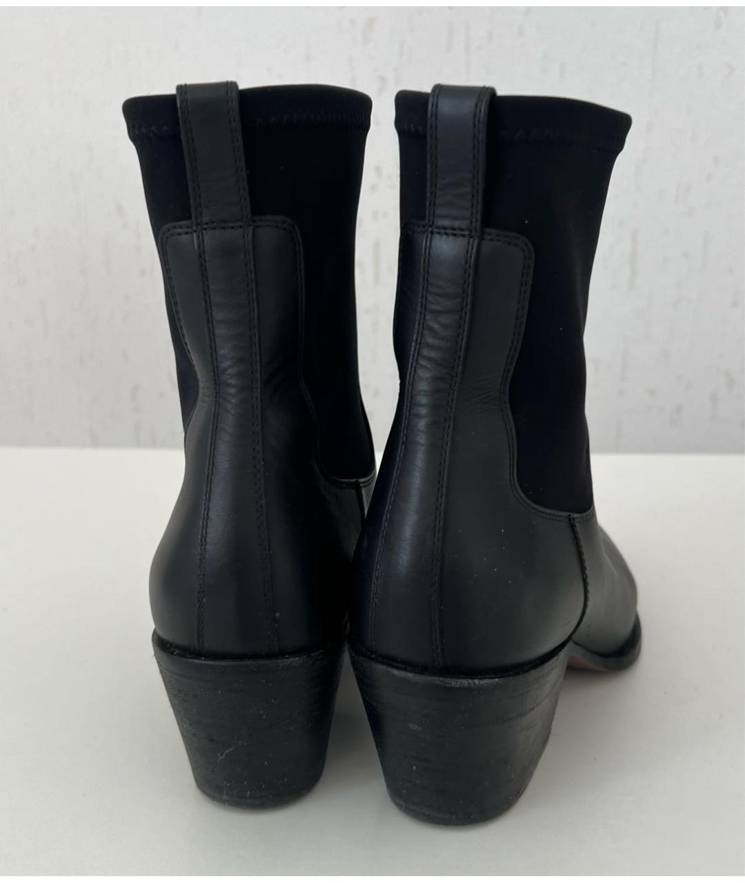 CHRISTIAN DIOR Черные кожаные полусапоги, фото 4