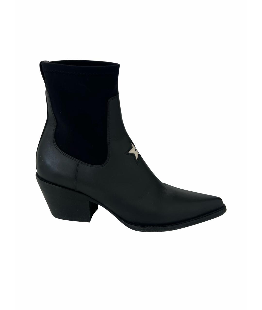 CHRISTIAN DIOR Черные кожаные полусапоги, фото 1