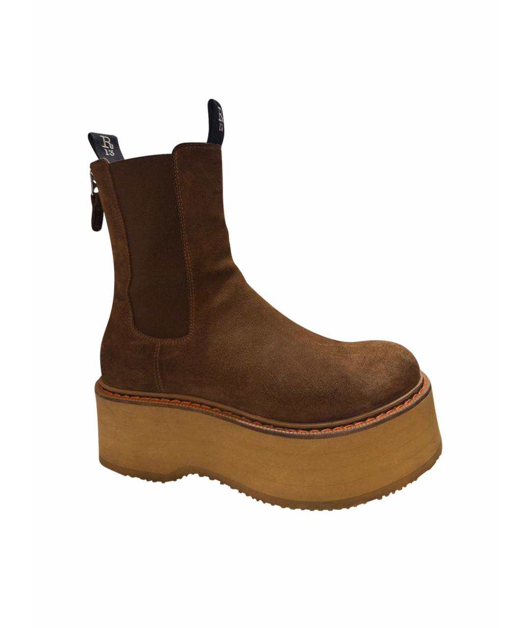 R13 Коричневые замшевые ботинки, фото 1