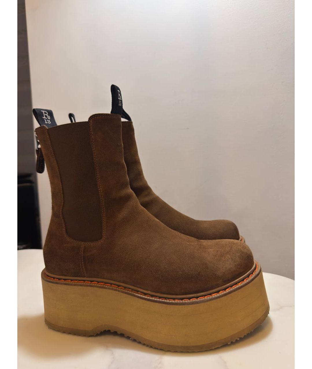 R13 Коричневые замшевые ботинки, фото 5