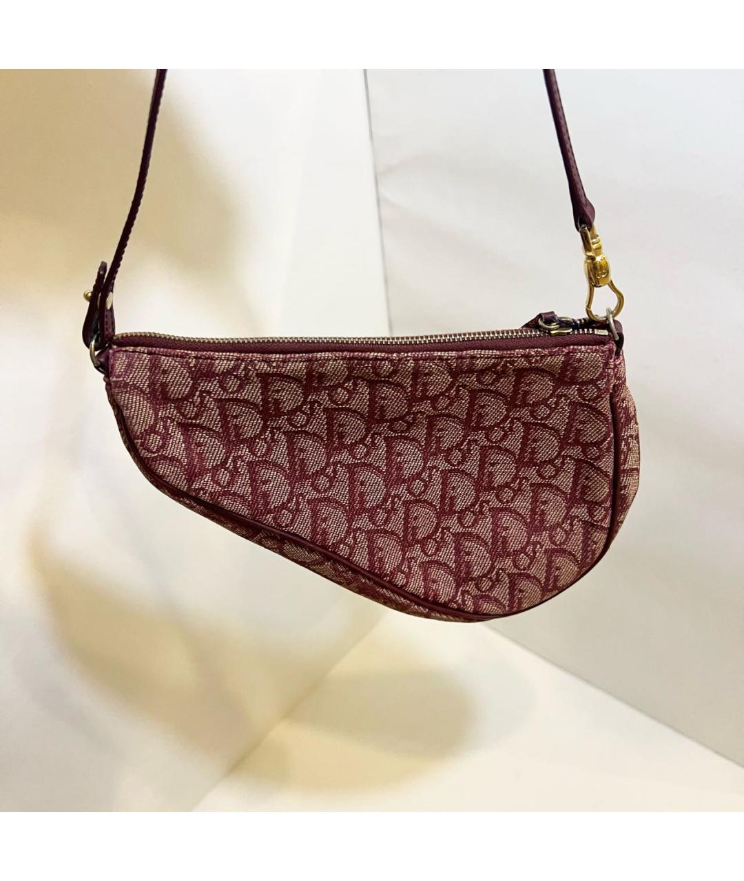 CHRISTIAN DIOR Бордовая сумка через плечо, фото 2