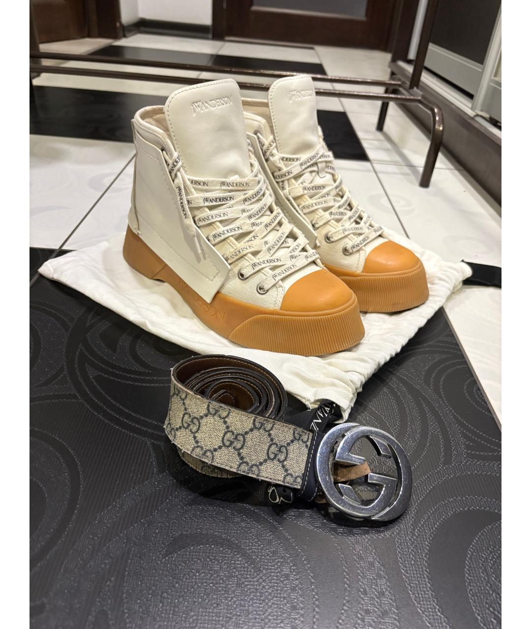 J.W.ANDERSON Белые кеды из искусственной кожи, фото 4