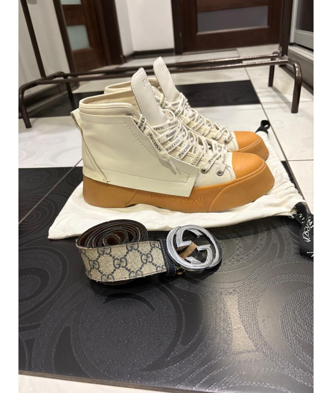 J.W.ANDERSON Белые кеды из искусственной кожи, фото 2