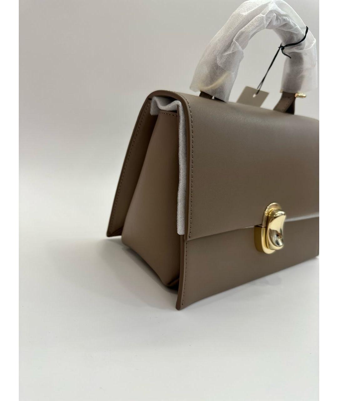 FURLA Серая кожаная сумка с короткими ручками, фото 2