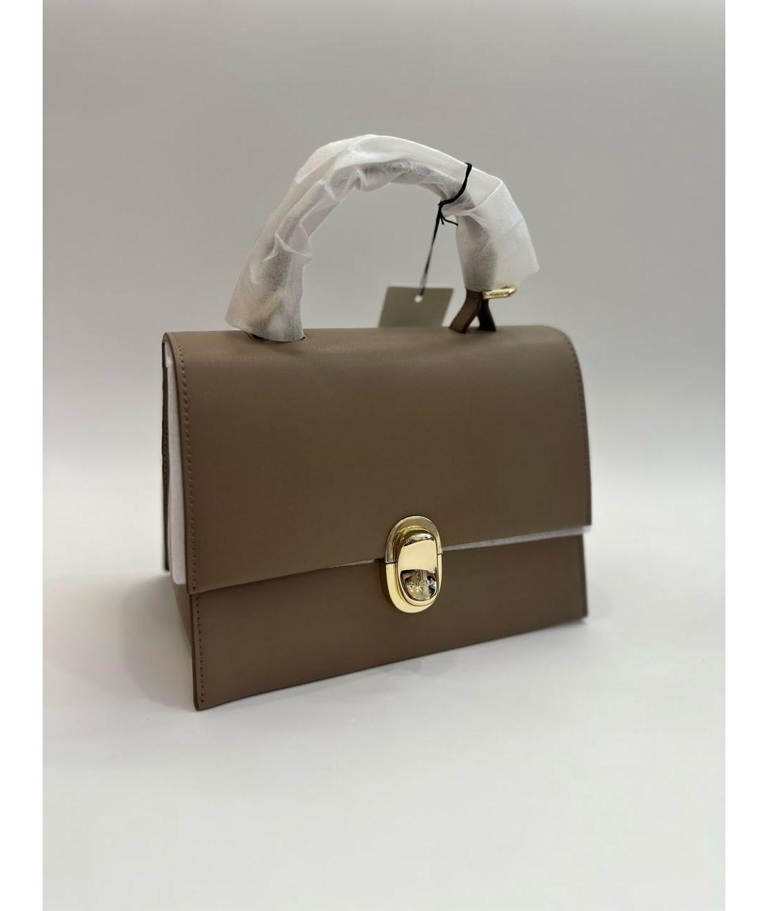 FURLA Серая кожаная сумка с короткими ручками, фото 6