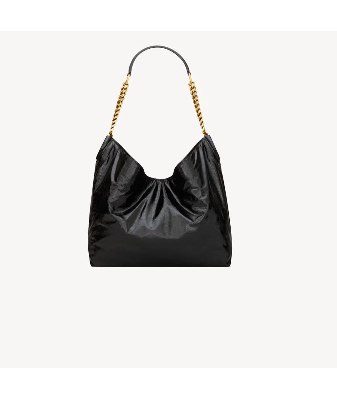 SAINT LAURENT Черная кожаная сумка тоут, фото 3