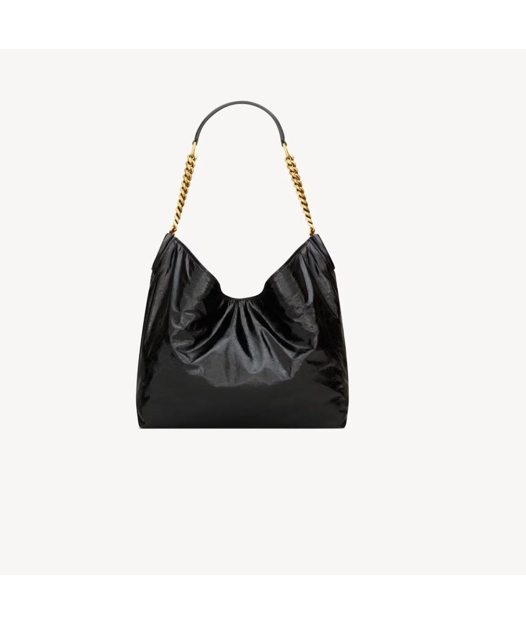 SAINT LAURENT Черная кожаная сумка тоут, фото 4