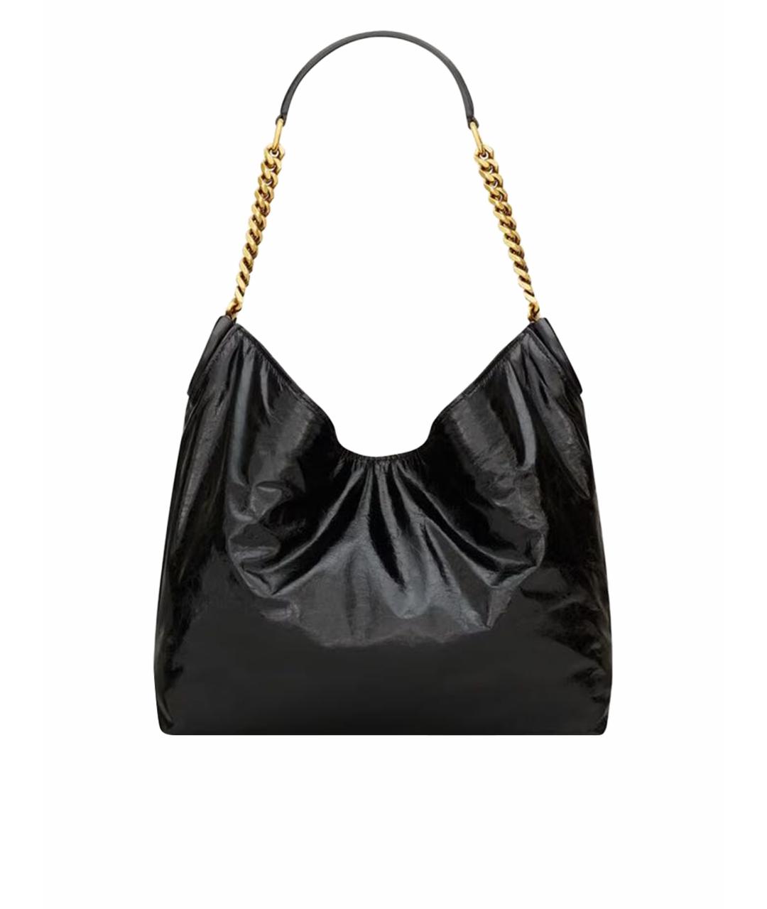 SAINT LAURENT Черная кожаная сумка тоут, фото 1