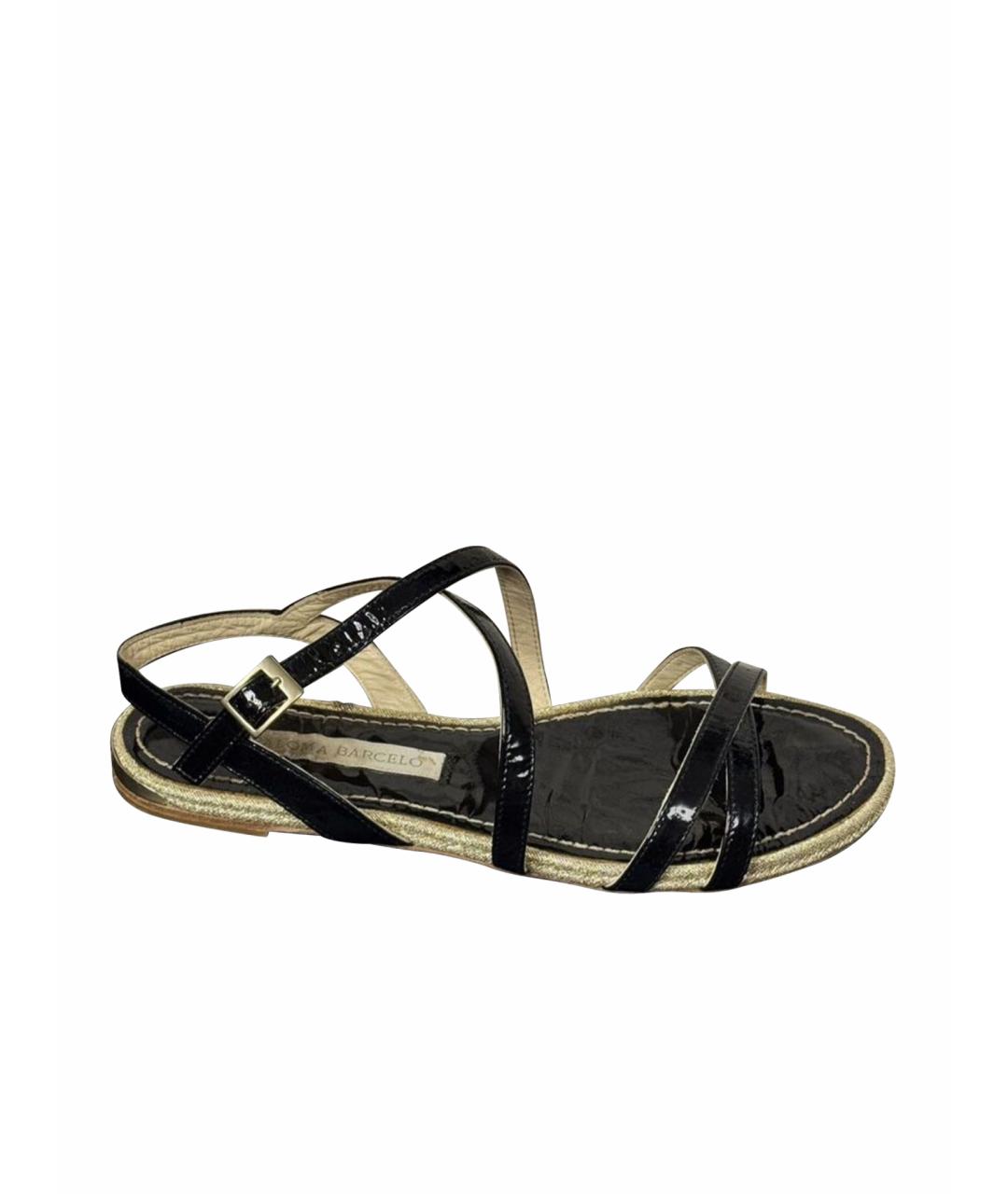 PALOMA WOOL Черные сандалии из лакированной кожи, фото 1