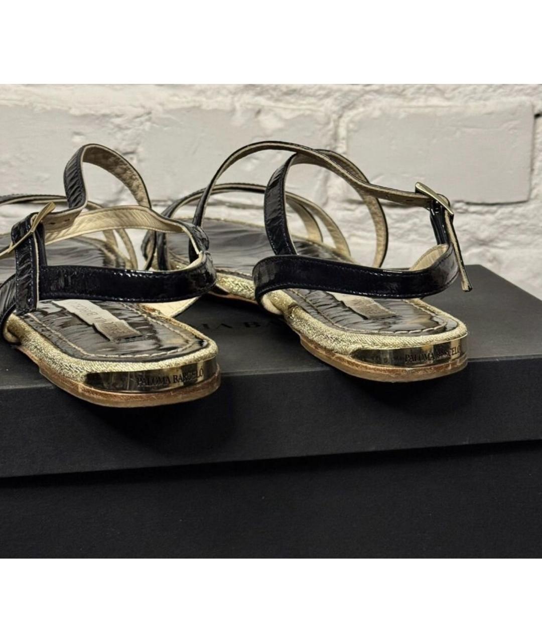 PALOMA WOOL Черные сандалии из лакированной кожи, фото 4