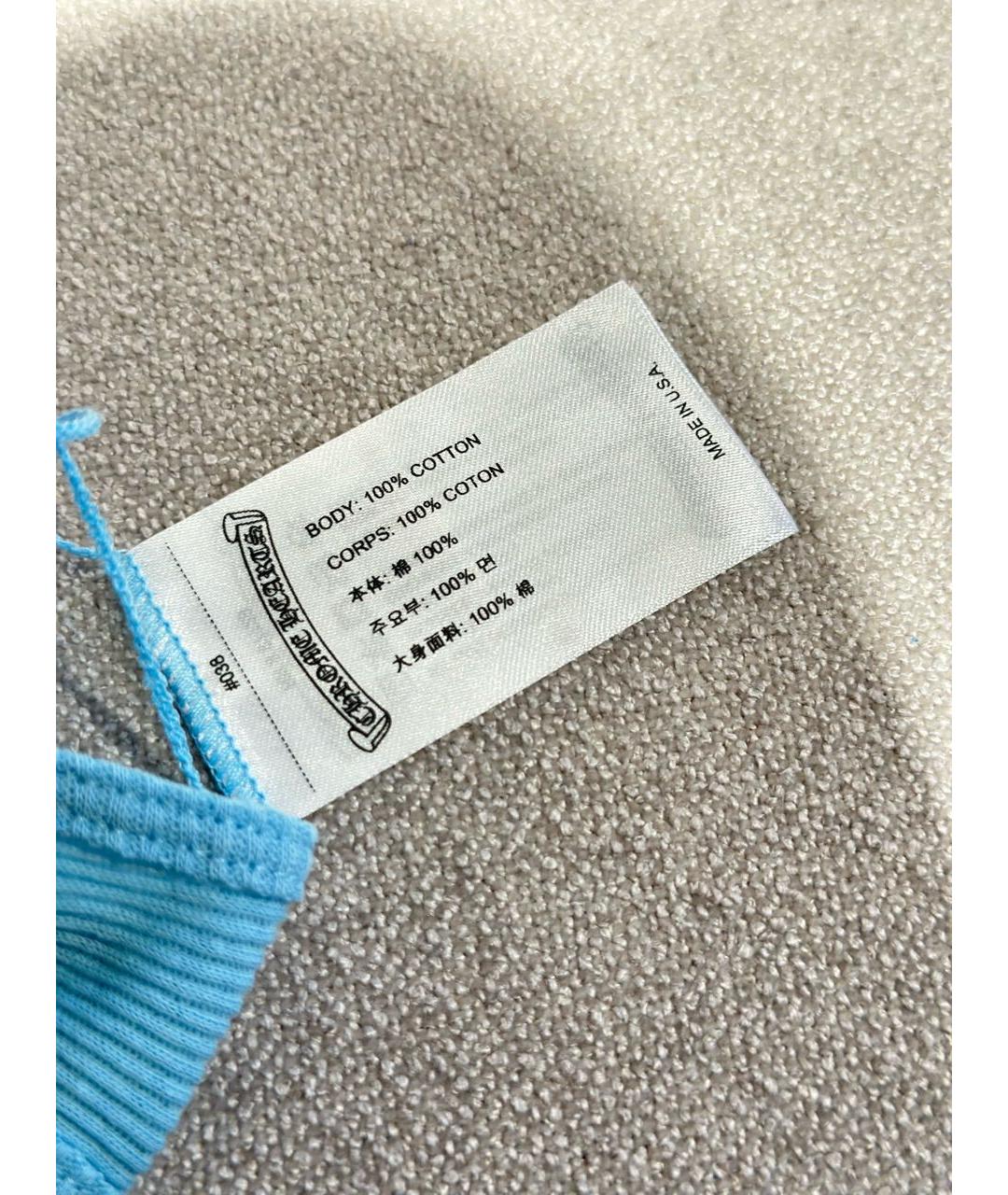 CHROME HEARTS Голубая хлопковая майка, фото 5