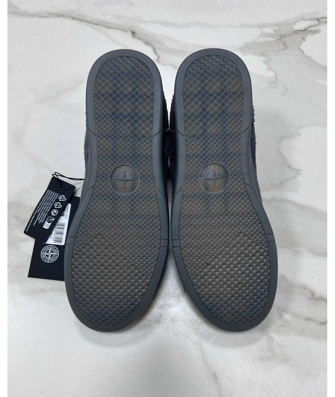 STONE ISLAND Серые низкие кроссовки / кеды, фото 8