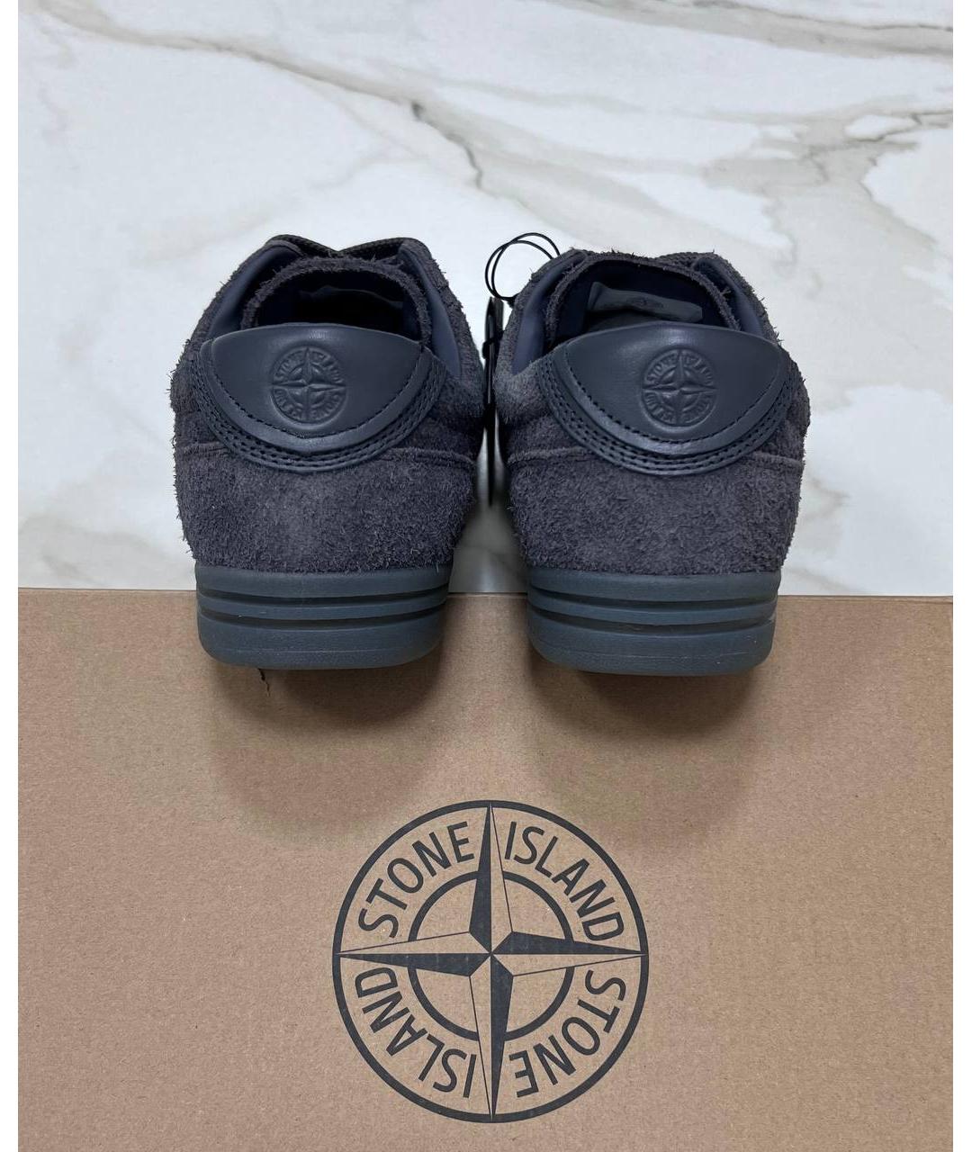 STONE ISLAND Серые низкие кроссовки / кеды, фото 6