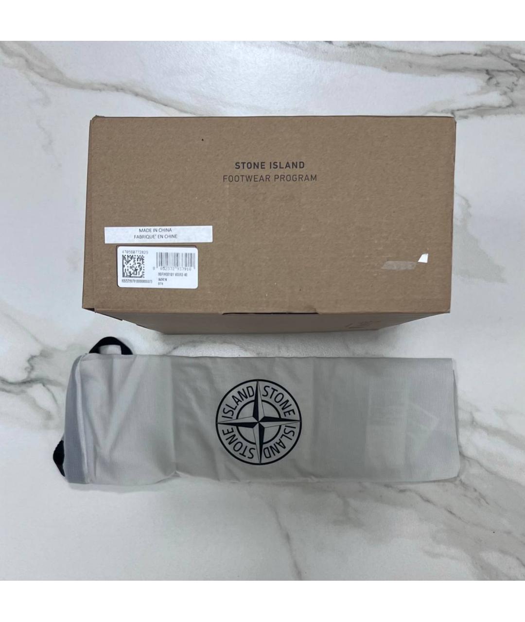 STONE ISLAND Серые низкие кроссовки / кеды, фото 9