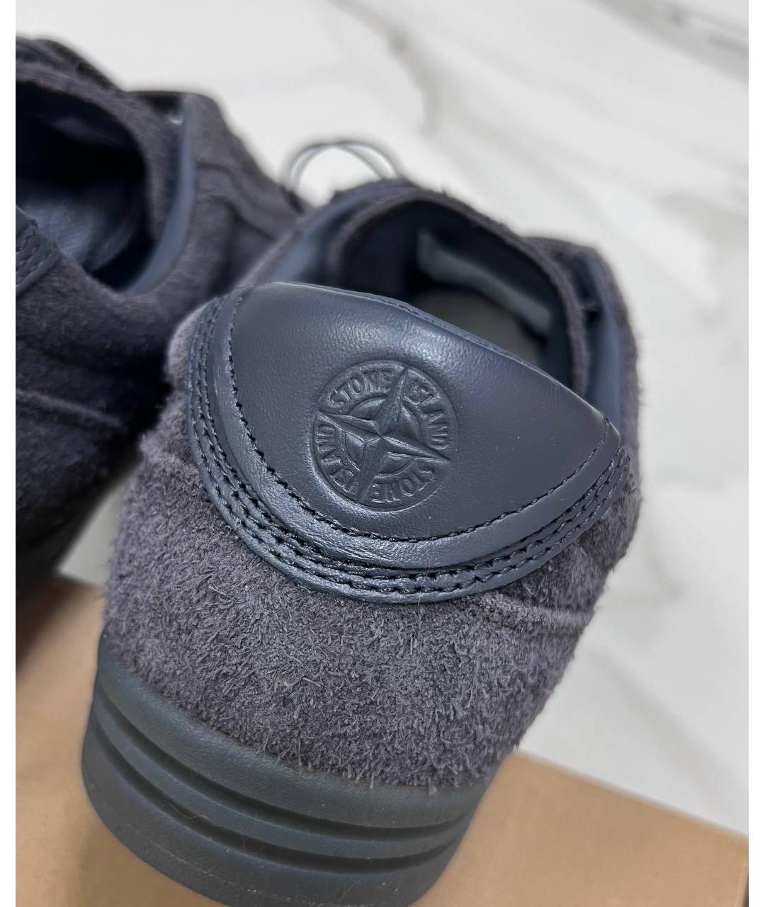 STONE ISLAND Серые низкие кроссовки / кеды, фото 7