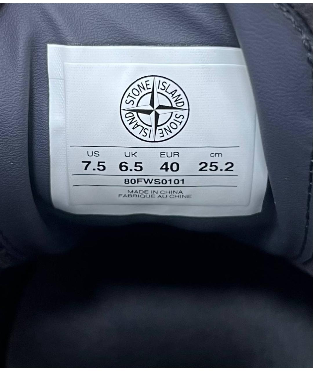 STONE ISLAND Серые низкие кроссовки / кеды, фото 5