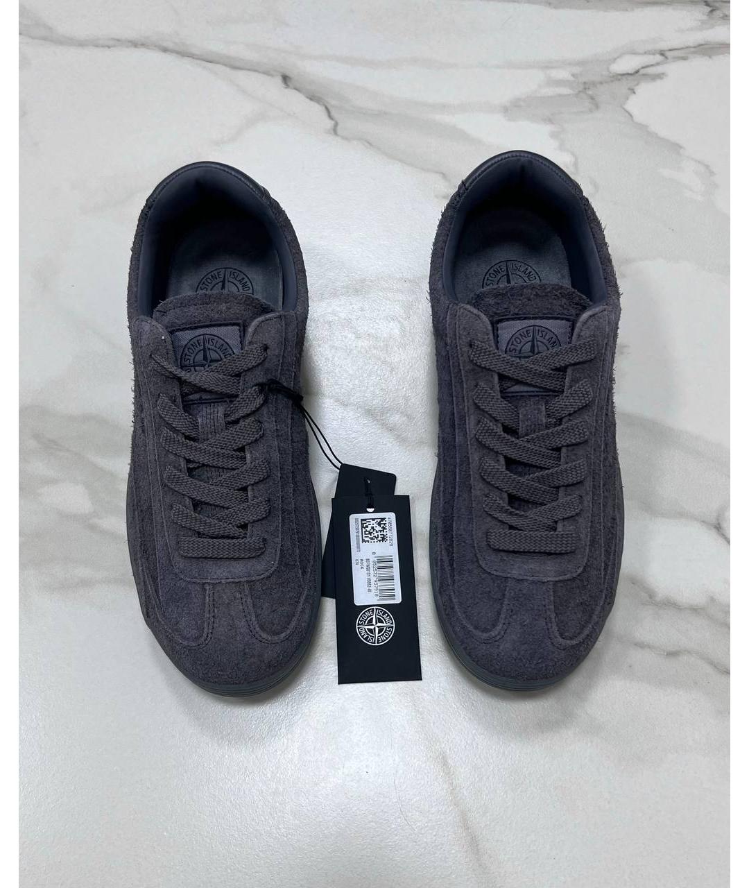 STONE ISLAND Серые низкие кроссовки / кеды, фото 2