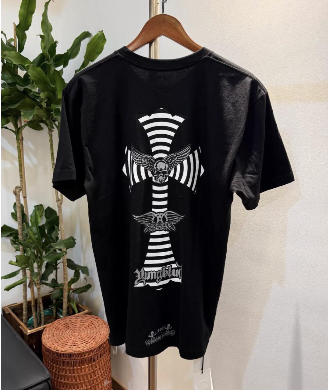 CHROME HEARTS Черная хлопковая футболка, фото 2