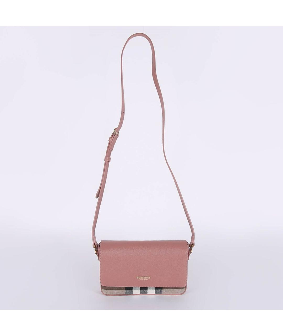 BURBERRY Розовая кожаная сумка через плечо, фото 9