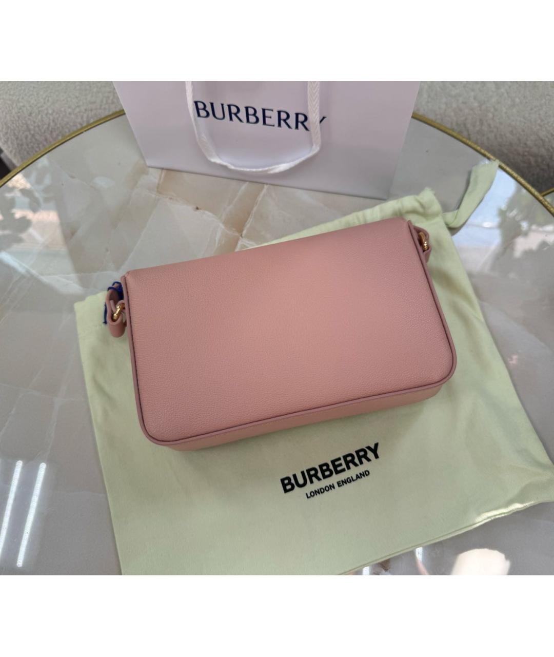 BURBERRY Розовая кожаная сумка через плечо, фото 3