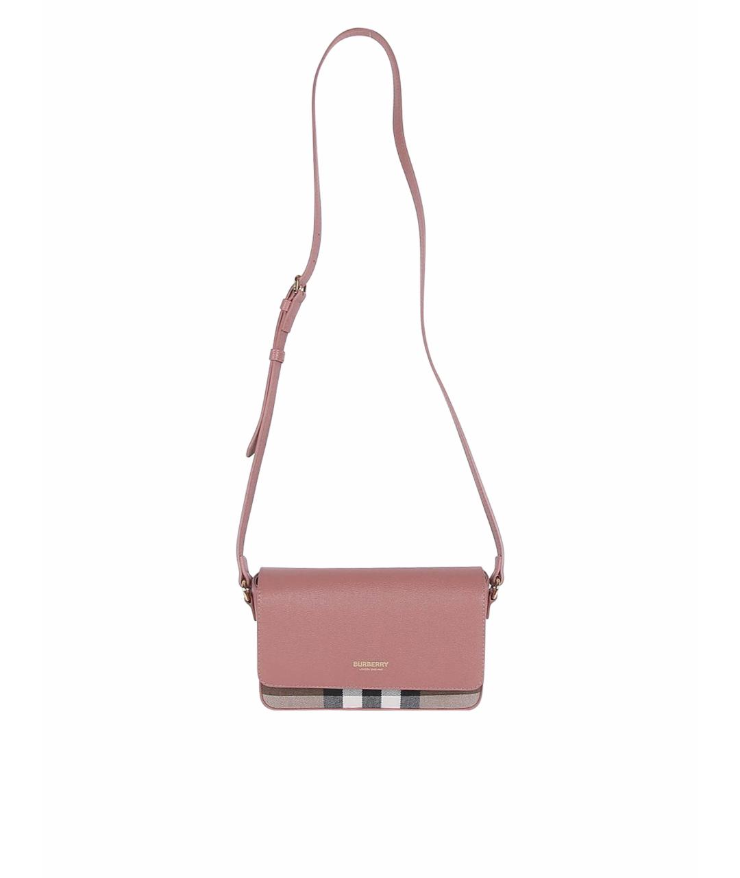 BURBERRY Розовая кожаная сумка через плечо, фото 1