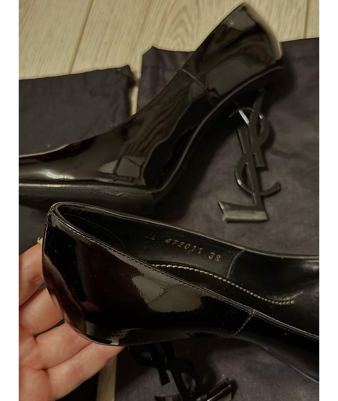 SAINT LAURENT Черные туфли из лакированной кожи, фото 5