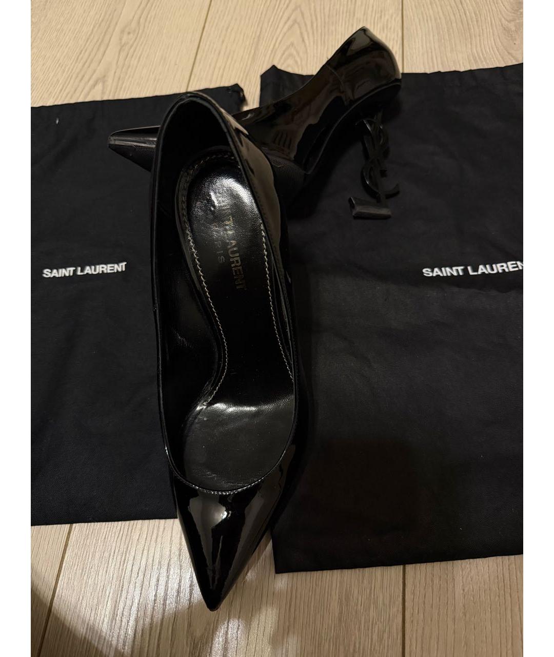 SAINT LAURENT Черные туфли из лакированной кожи, фото 3