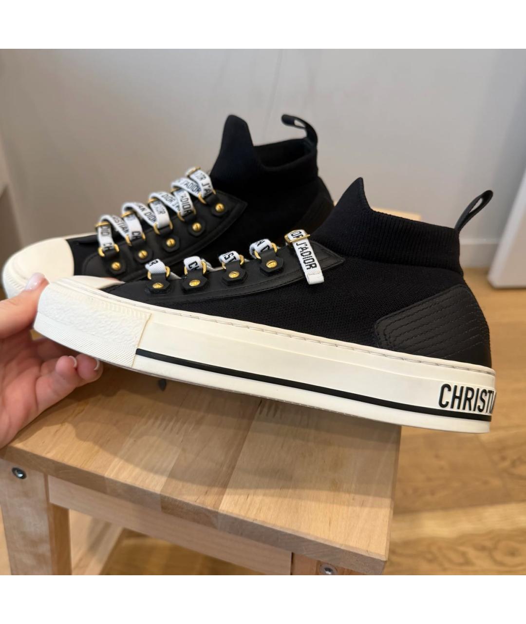 CHRISTIAN DIOR Черные текстильные кеды, фото 3