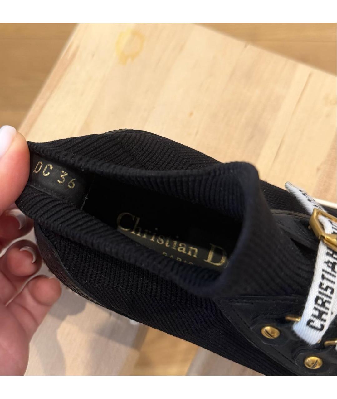 CHRISTIAN DIOR Черные текстильные кеды, фото 6