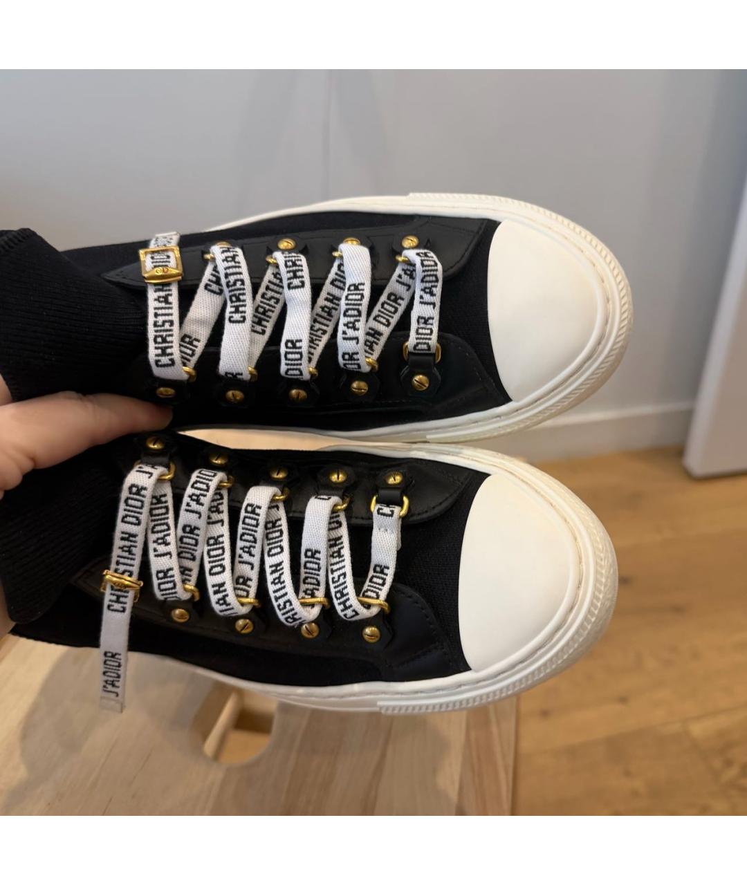 CHRISTIAN DIOR Черные текстильные кеды, фото 5