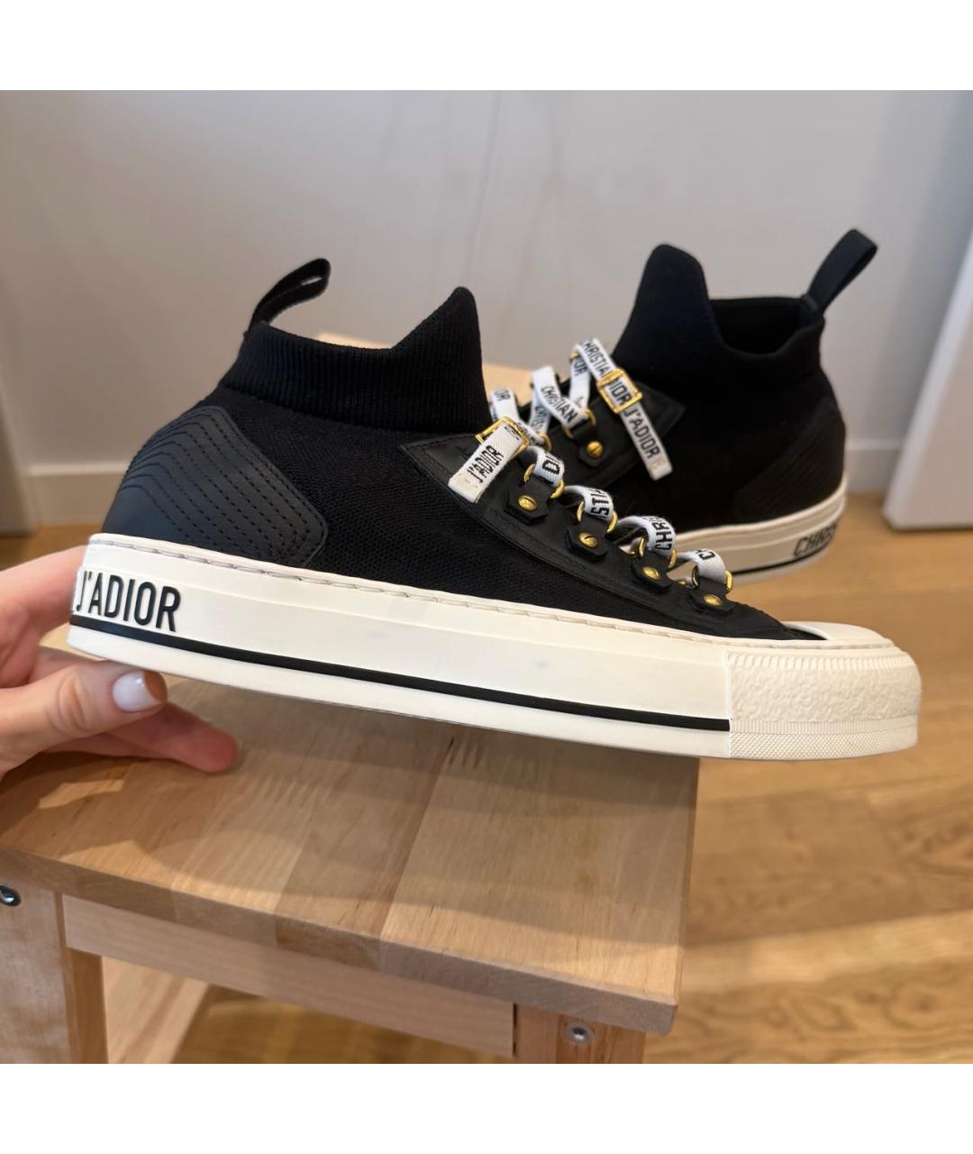 CHRISTIAN DIOR Черные текстильные кеды, фото 4