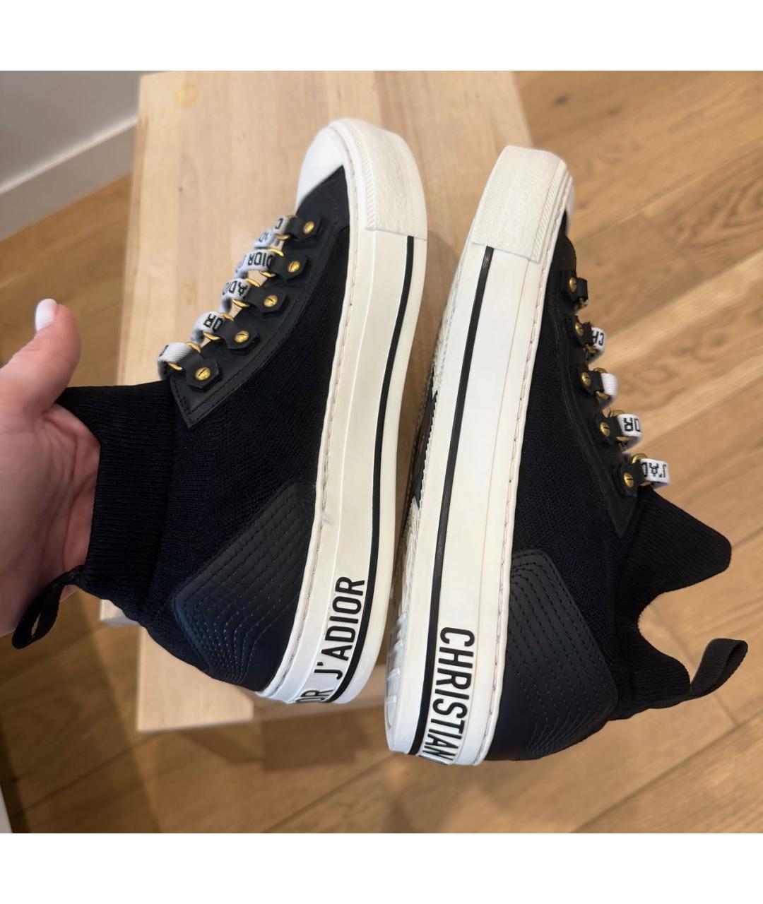 CHRISTIAN DIOR Черные текстильные кеды, фото 7