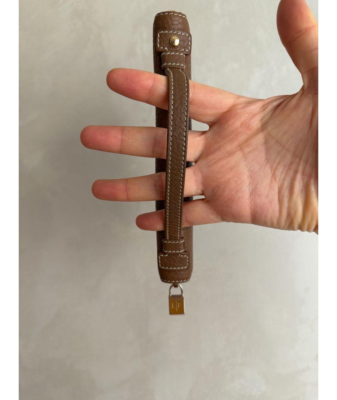 LORO PIANA Коричневый кожаный кошелек, фото 2