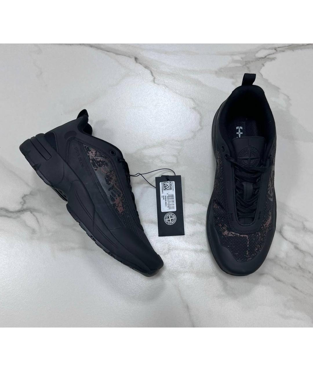 STONE ISLAND Черные низкие кроссовки / кеды, фото 9