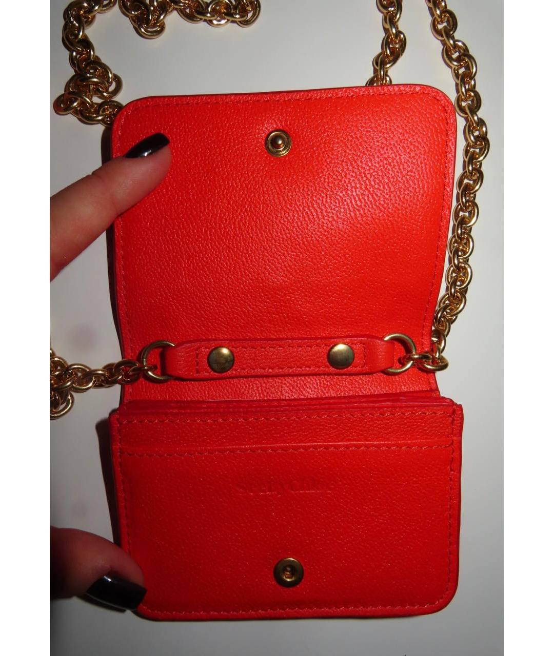 SEE BY CHLOE Оранжевая кожаная сумка через плечо, фото 4