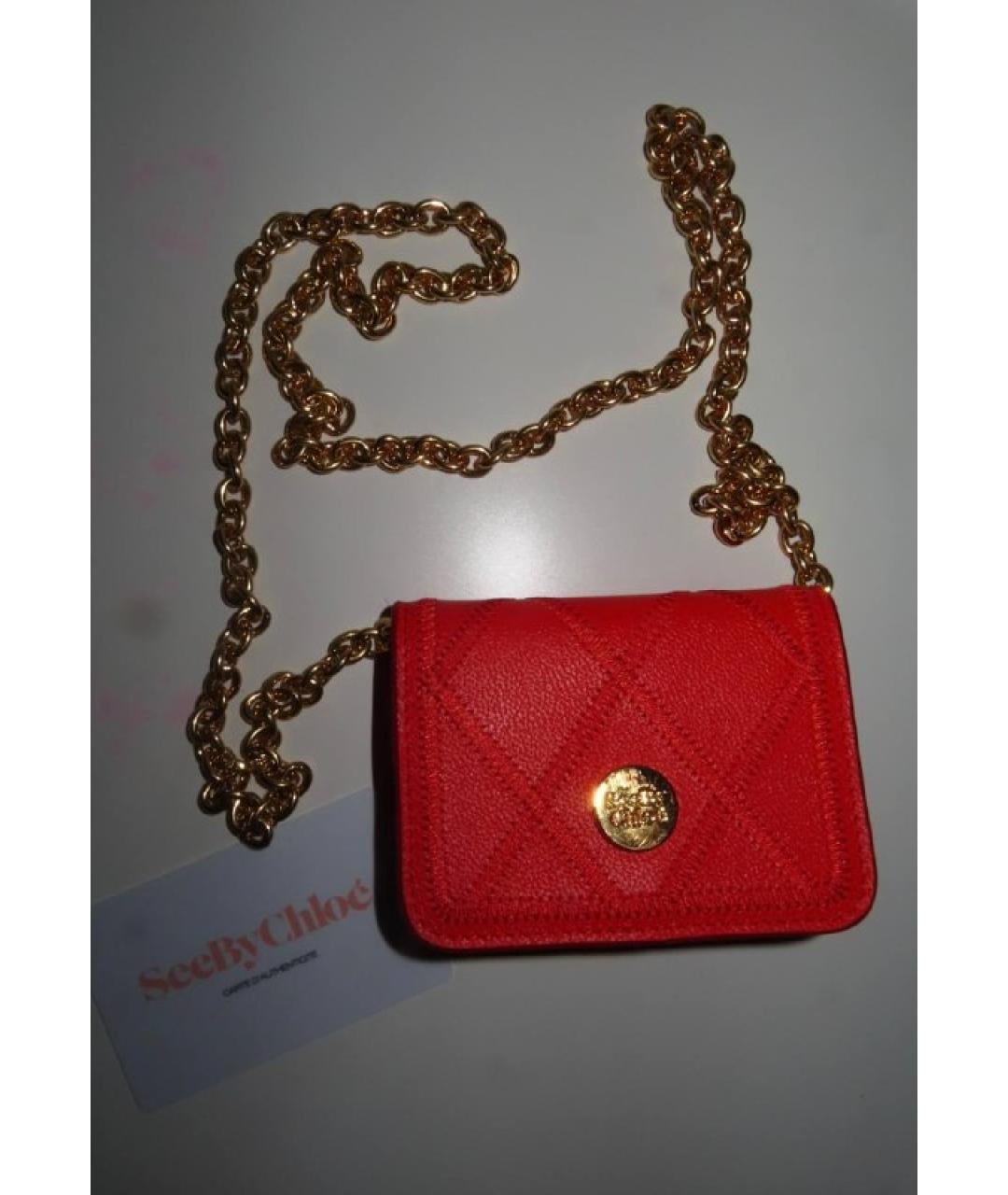 SEE BY CHLOE Оранжевая кожаная сумка через плечо, фото 2