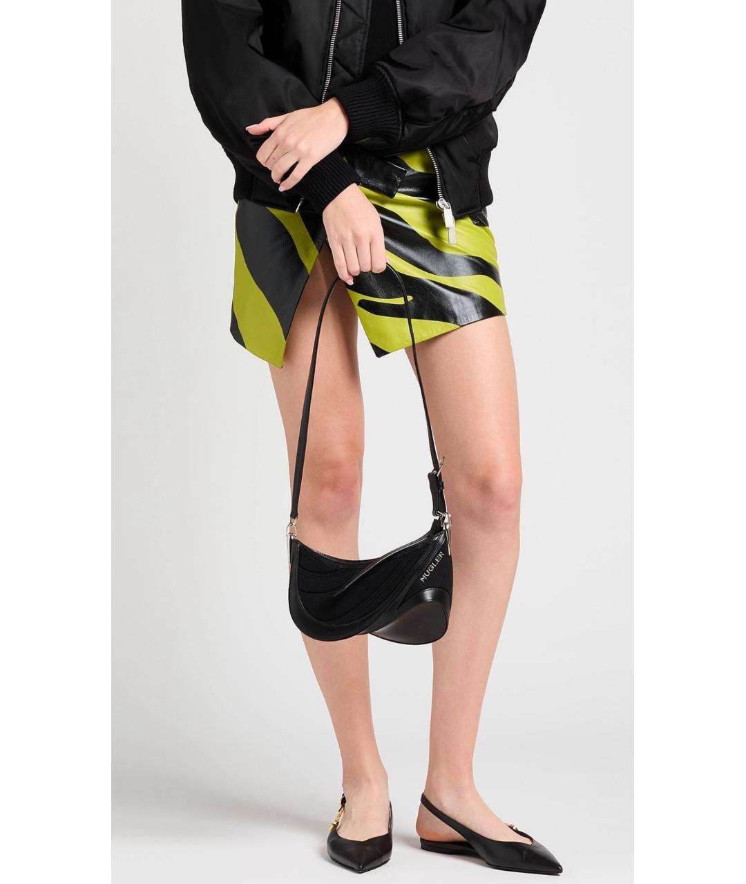 MUGLER Черная тканевая сумка через плечо, фото 3