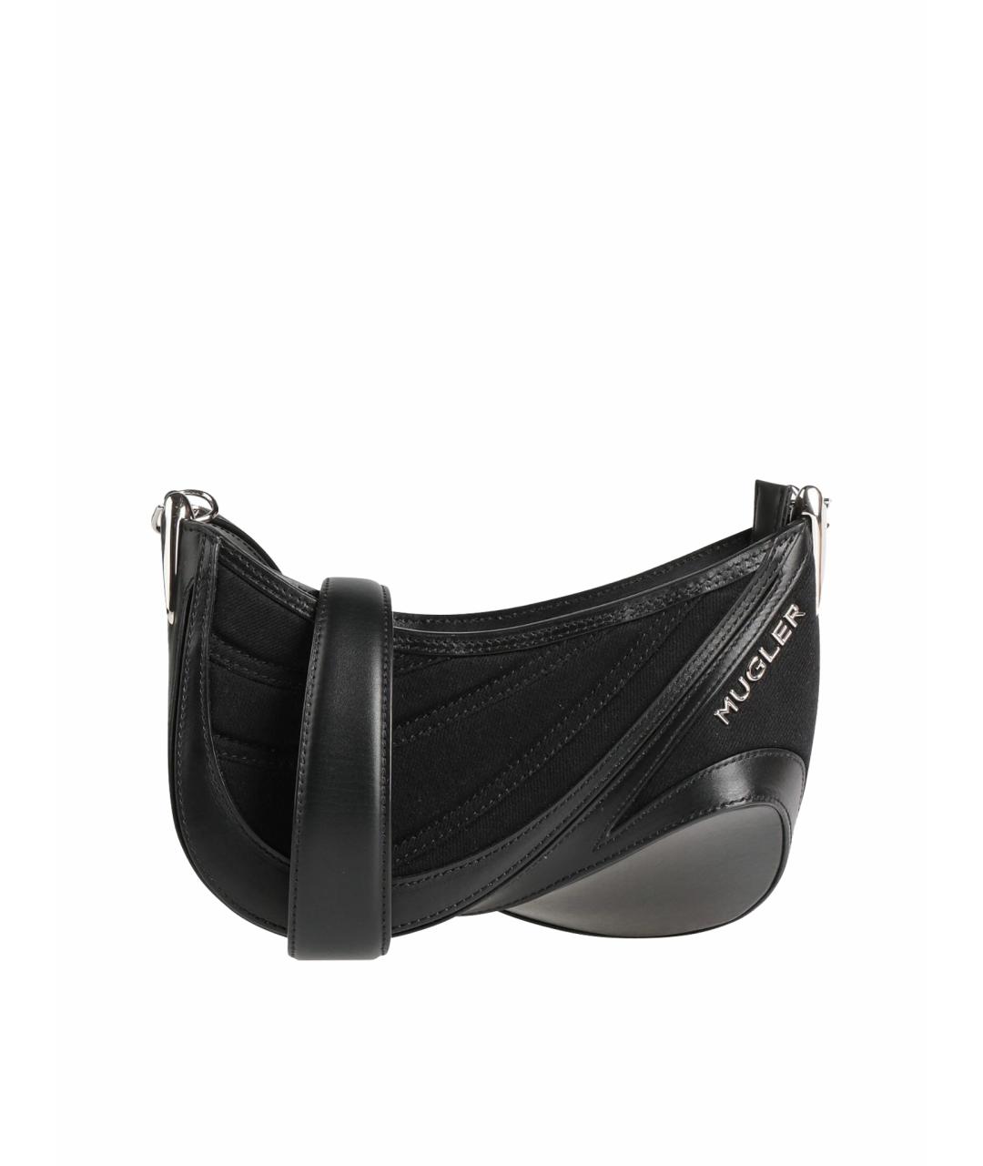 MUGLER Черная тканевая сумка через плечо, фото 1