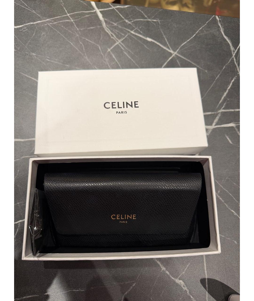 CELINE Коричневые металлические солнцезащитные очки, фото 4