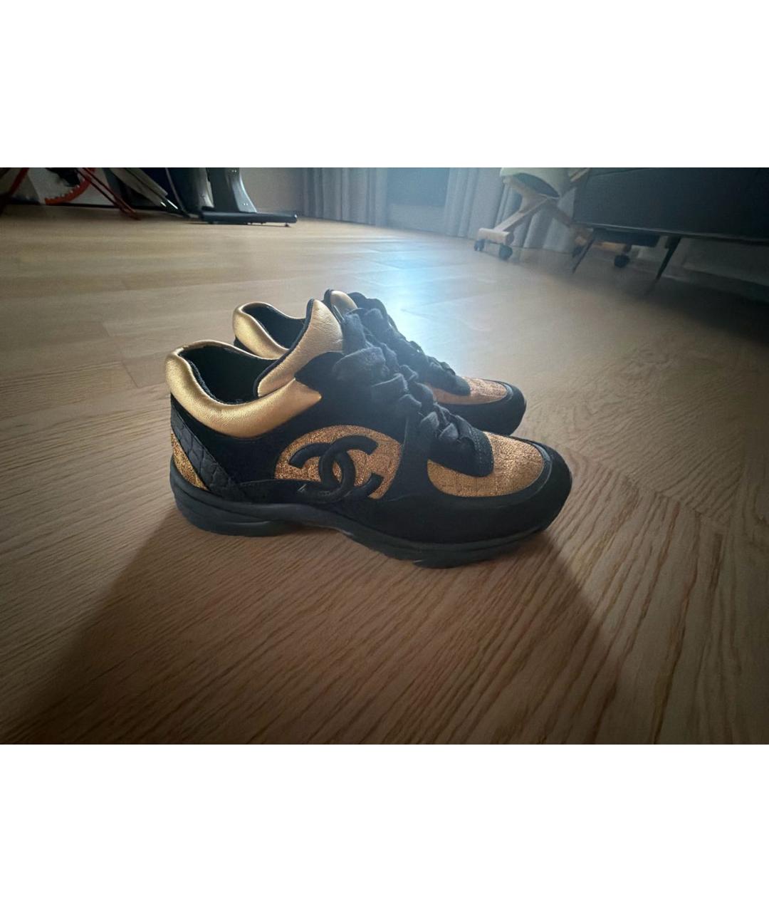 CHANEL Черные текстильные кроссовки, фото 5