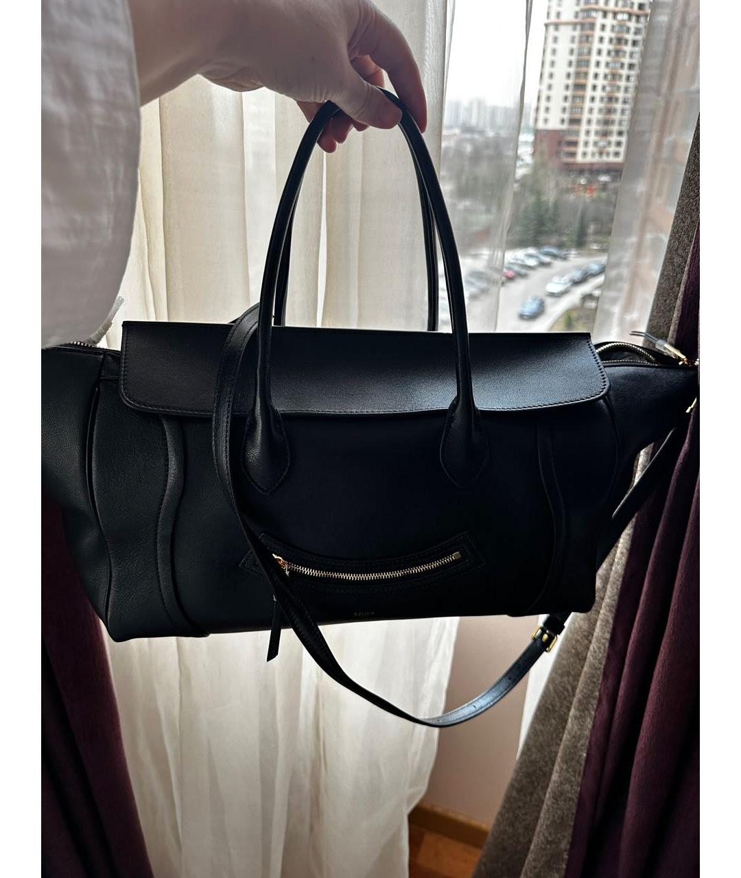 CELINE Черная кожаная сумка через плечо, фото 6