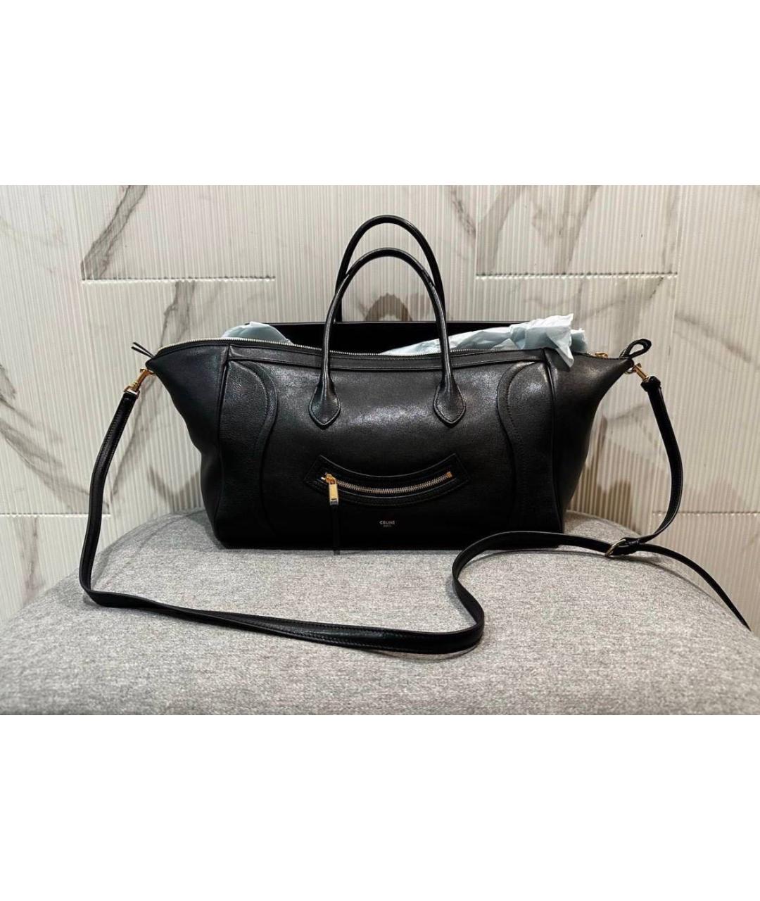 CELINE Черная кожаная сумка через плечо, фото 8