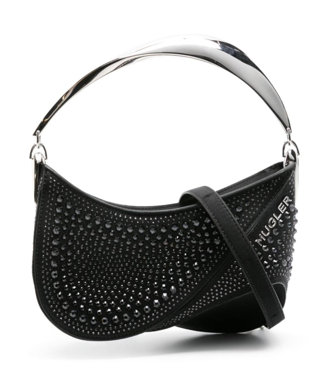 MUGLER Черная тканевая сумка через плечо, фото 5