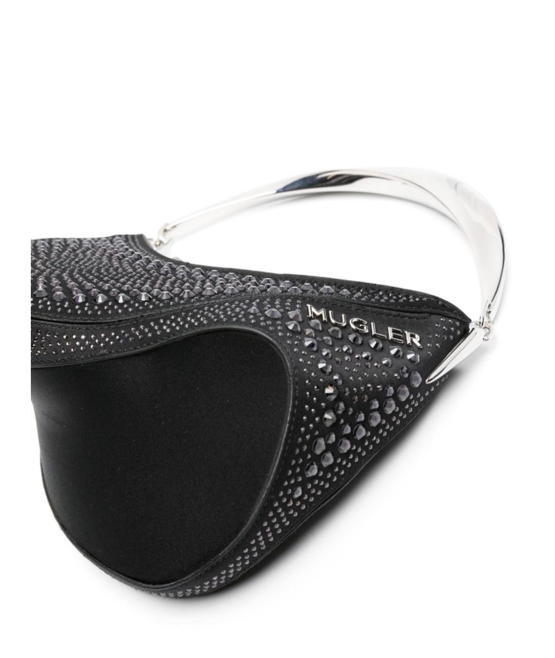 MUGLER Черная тканевая сумка через плечо, фото 3