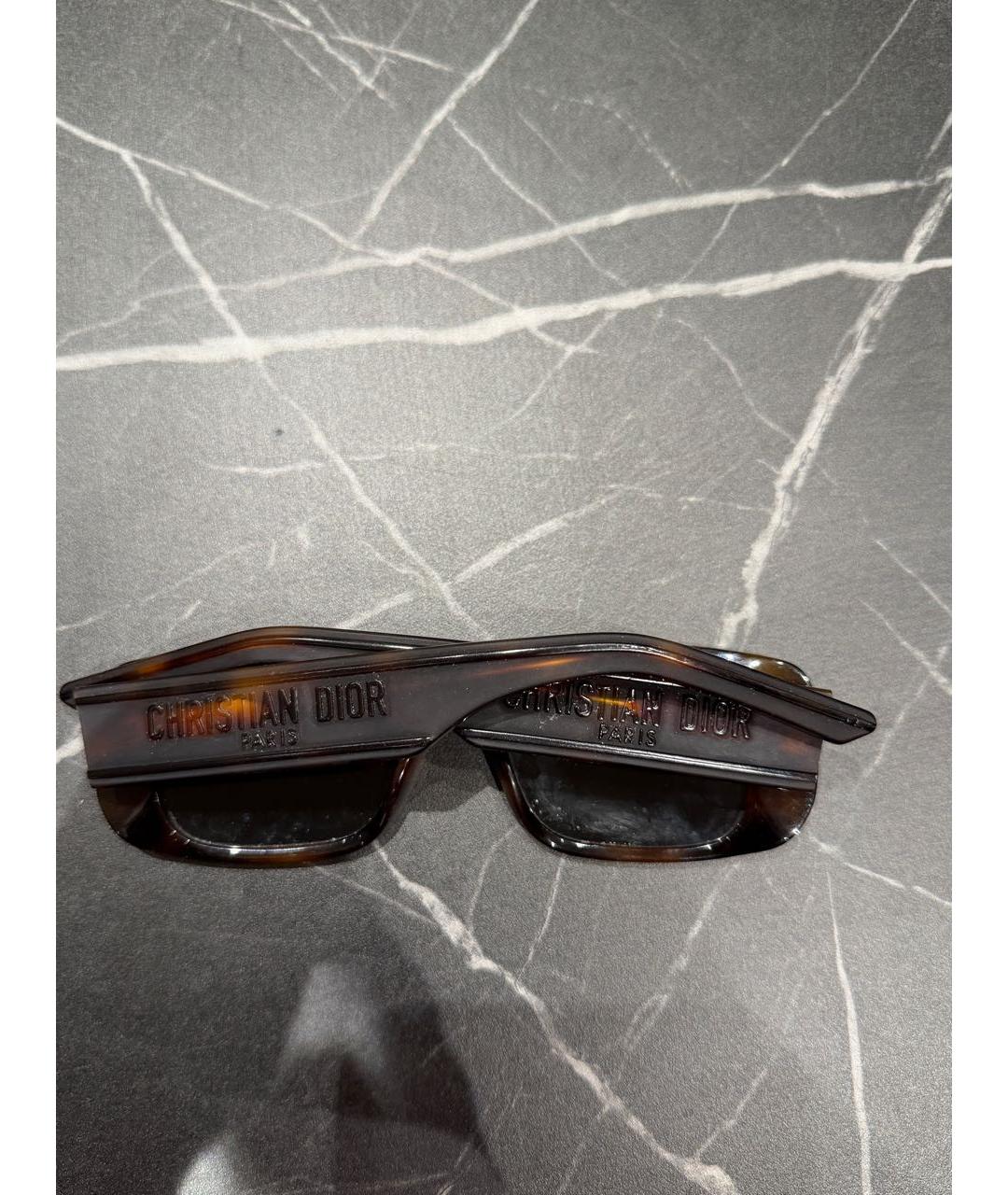 CHRISTIAN DIOR Коричневые пластиковые солнцезащитные очки, фото 2