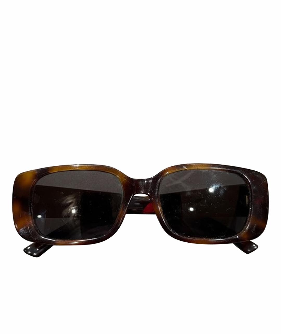 CHRISTIAN DIOR Коричневые пластиковые солнцезащитные очки, фото 1