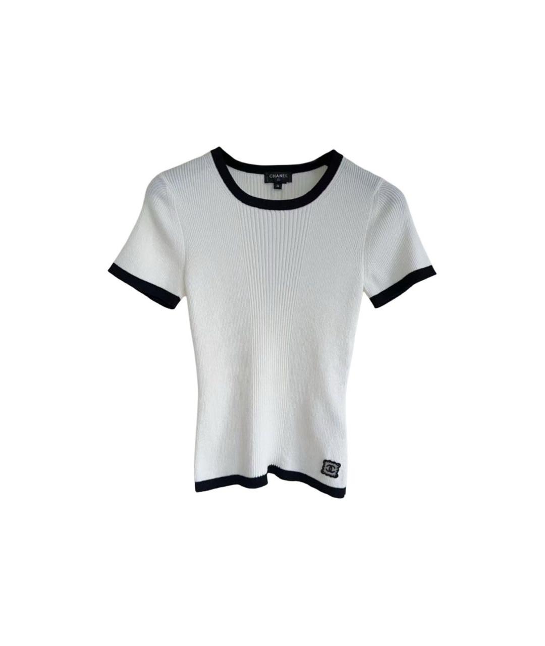 CHANEL Белая хлопковая футболка, фото 7